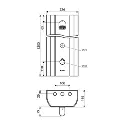 Schell Linus DP-C-T Duschpaneel Thermostat, 2x DN 15 G 1/2", CVD Duko Comfort, Alumin... SCHELL-008190899 4021163157208 (Abb. 1)