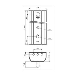 Schell Linus DP-C-T DuschpaneelThermostat, 2x DN 15 G 1/2", CVD, Duko Aerosolarm, Alu... SCHELL-008220899 4021163161441 (Abb. 1)