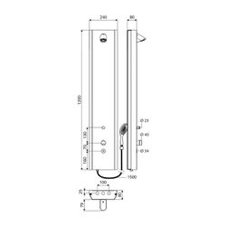 Schell Linus Inox DP-C-T Duschpaneel Handbrause, Duko Comfort Flex, 2x DN 15 G 1/2", ... SCHELL-008472899 4021163168280 (Abb. 1)