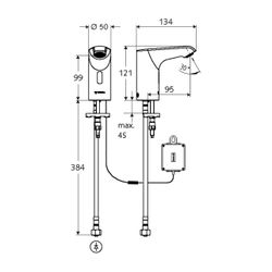 Schell Xeris E HD-K Elektronische Waschtischarmatur small, Kaltwasser, Batteriebetrie... SCHELL-012930699 4021163163148 (Abb. 1)