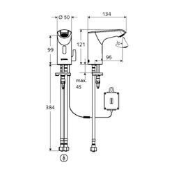 Schell Xeris E HD-M Elektronische Waschtischarmatur small, Mischwasser, Batteriebetri... SCHELL-012960699 4021163162080 (Abb. 1)