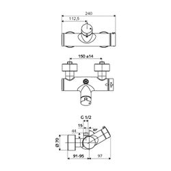 Schell Vitus VD-T /o Auf/Zu Aufputz Duscharmatur, Thermostat, man. TD, Anschluss ob.,... SCHELL-016070699 4021163159059 (Abb. 1)