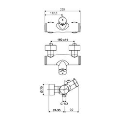 Schell Vitus VD-SC-M/u Aufputz Duscharmatur, Mischwasser, Selbstschluss, man.TD, Ansc... SCHELL-016160699 4021163158991 (Abb. 1)