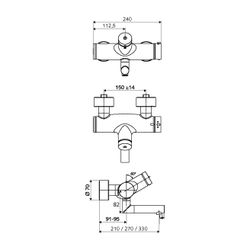 Schell Vitus VW-SC-T Aufputz Waschtischarmatur, Mischwasser, Selbstschl. Therm. man. ... SCHELL-016500699 4021163158830 (Abb. 1)