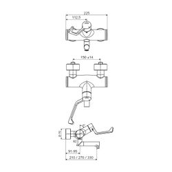 Schell Vitus VW-AH-M Aufputz Waschtischarmatur, Mischwasser, Klinik-EHM, man.TD, 270m... SCHELL-016640699 4021163159264 (Abb. 1)