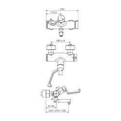 Schell Vitus VW-AH-T Aufputz Waschtischarmatur, Mischwasser, Klinik-EHM, Therm., man.... SCHELL-016570699 4021163159257 (Abb. 1)