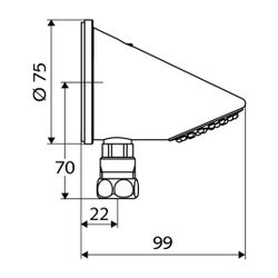 Schell Aufputz-Duschkopf Comfort, vandalengeschützt Softstrahl, 23 Grad, Chrom... SCHELL-018460699 4021163160628 (Abb. 1)