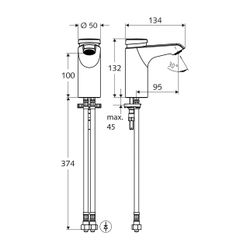 Schell Xeris SC HD-M Waschtischarmatur small, Selbstschluss, Mischwasser,Chrom... SCHELL-021560699 4021163162257 (Abb. 1)