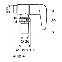 Schell Schellomat Aufputz WC Spülventil Hebel-Oberteil, 3/4", Chrom... SCHELL-027020699 4021163101751 (Abb. 1)