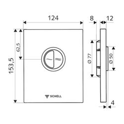 Schell Edition Eco ND WC Betätigungsplatte Niederdruck, vandalengeschützt, Edelstahl... SCHELL-028142899 4021163154252 (Abb. 1)