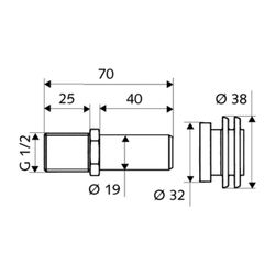 Schell Urinal Zulaufgarnitur für Urinalzulauf hinten, 1/2" ... SCHELL-031050099 4021163123586 (Abb. 1)