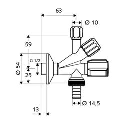 Schell Kombi-Eckventil Filter, RV, DN 15 G 1/2", Chrom... SCHELL-035600699 4021163147131 (Abb. 1)