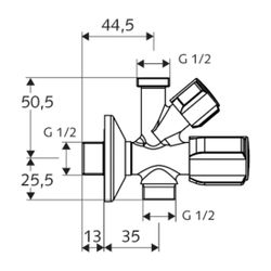 Schell Comfort Kombi-Eckventil RV, langer Schaft DN 15 G 1/2", Chrom... SCHELL-035700699 4021163158427 (Abb. 1)