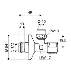 Schell Comfort Eckventil, Doppel RV regulierbar, ASAG easy, DN 15 G 1/2", Chrom... SCHELL-052760699 4021163131321 (Abb. 1)