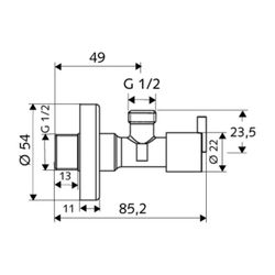 Schell Design Eckventil Pint regulierbar, ohne Verschraubung, Chrom... SCHELL-053960699 4021163157192 (Abb. 1)