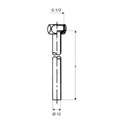 Schell Kupferrohr Anschlussset d. 12mm für E-Speicher, 1/2" Überwurfmutter, 500mm, Ch... SCHELL-084420699 4021163109757 (Abb. 1)