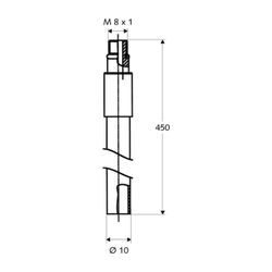 Schell Armaturen-Anschlussset 2x Kupferrohr 10 x 450mm, M8 x 1, Chrom... SCHELL-084800699 4021163148817 (Abb. 1)