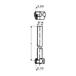 Schell Anschluss-Verrohrungsset für Duschpaneel G 3/4" IG, G 1/2" IG, Länge 500mm, Ch... SCHELL-084810699 4021163153385 (Abb. 1)