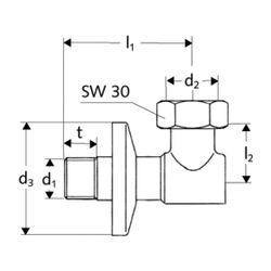 Schell Wasserzähler-Anschlussbogen Plombiervorrichtung, 3/4" Überwurfmutter, 1/2", Ch... SCHELL-101020699 4021163111262 (Abb. 1)