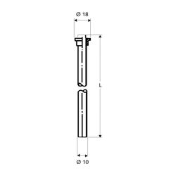 Schell Kupferrohr Lötnippel 1/2", d. 10mm, Länge 500mm, Chrom... SCHELL-235020699 4021163114768 (Abb. 1)