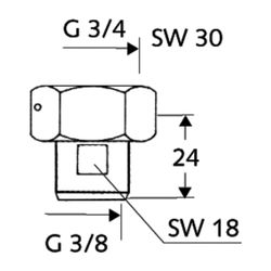 Schell Wasserzähler-Verschraubung Plombiervorrichtung, DN 20 3/8" Abgang, DN 10 3/4" ... SCHELL-260530699 4021163115567 (Abb. 1)