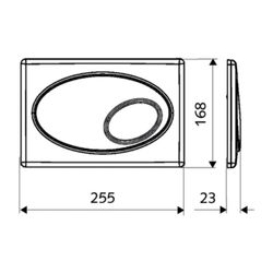 Schell ovale WC Betätigungsplatte Zweimengenspülung, Chrom... SCHELL-032630699 4021163147513 (Abb. 1)