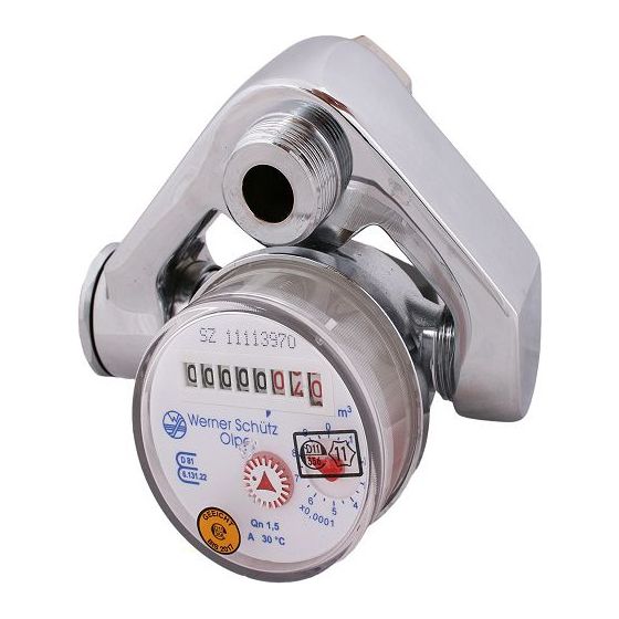 Schlösser Badewannenzähler, Bauart BWW, bis 90 Grad C, Dauerdurchfluss Q3 2,5m3/h, Baulänge 80mm