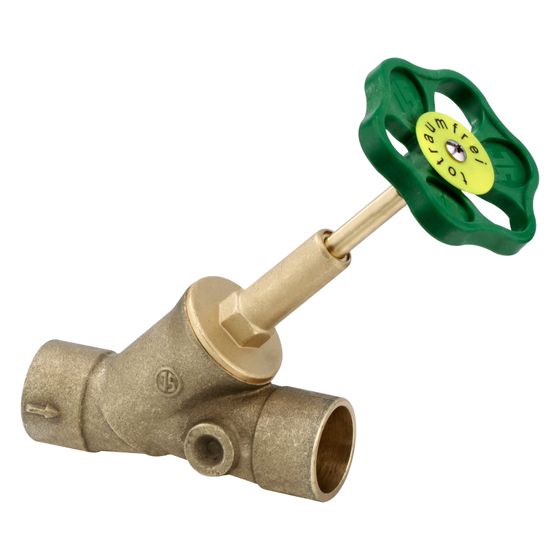 Schlösser Schrägsitzventil ohne Entleerung, ohne Lötverschraubung, mit steigender Spindel, DN 25, Löt-D 28mm