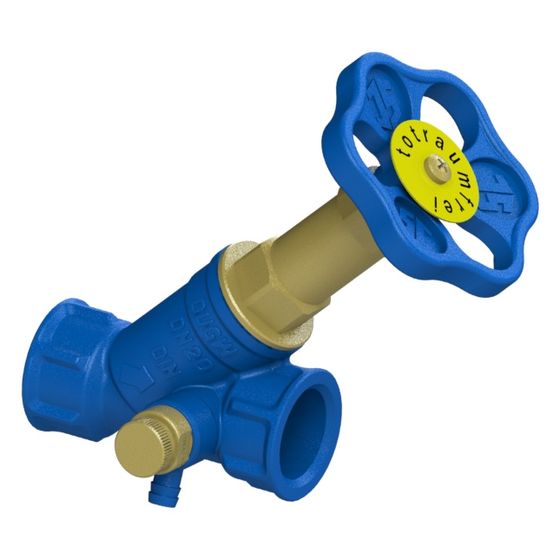 Schlösser Freistromventil Blue-tec mit Muffenanschluss, Entleerung und nichtsteigender Spindel, DN 20, 3/4
