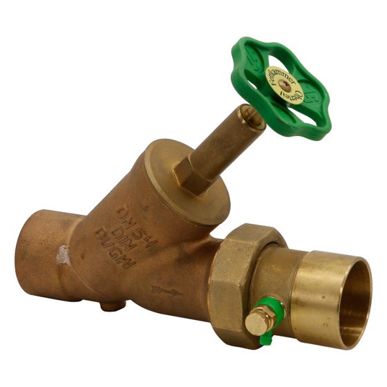 Schlösser Freistromventil mit Lötanschluss, Entl. in der Verschr. im Ausgang und mit steigender Spindel, DN 50, Löt-D 54mm