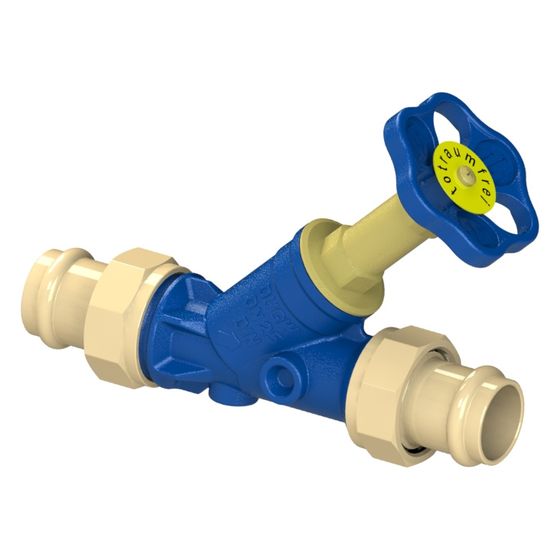 Schlösser Freistromventil Blue-tec mit Pressanschluss AG MULTI, ohne Entleer., mit nicht steig. Spindel, DN 50, Press-D 54mm