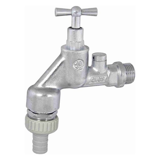 Schlösser Auslaufventil Air-tec mit Rohrbelüfter, RV, Schlauchverschraubung und Knebel-Oberteil, 1/2