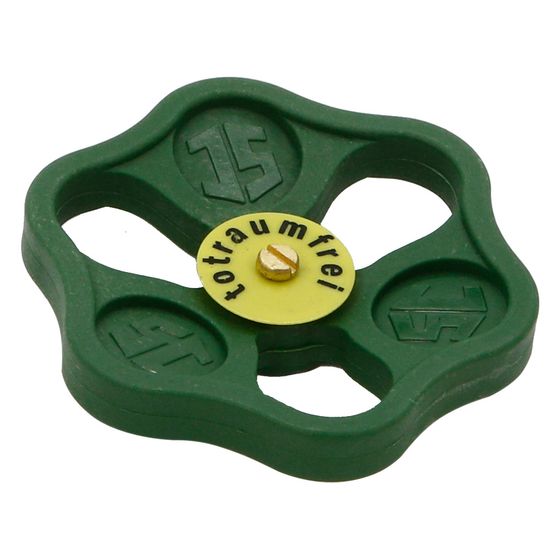 Schlösser Handrad mit Schraube und Button, 100x10mm, Polyamid, Grün