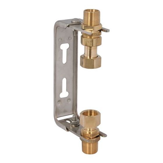 Schlösser Wasserzähler-Einbaubügel mit Steigrohr und Verschraubung, verstellbar, Q3 10m3/h, 1 1/4