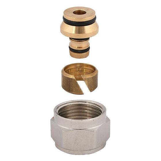 Schlösser Set aus zwei Klemmverschraubungen für Verbundrohr, D 18mm, verchromt