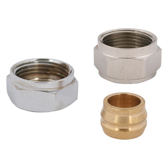 Schlösser Klemmverschraubung für Kupferrohr, Weichrohr und Stahlrohr, D 16mm, Überwurfmutter 3/4