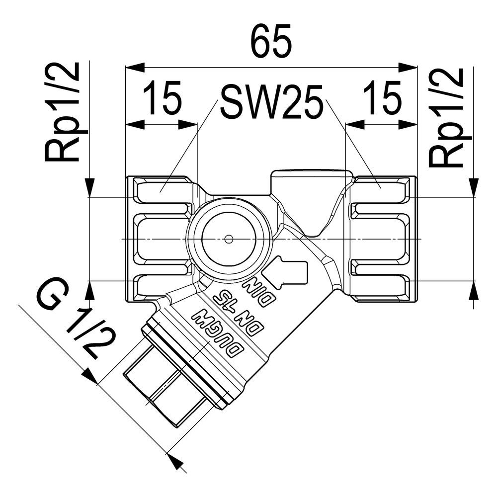 Schlösser Schmutzfänger mit Muffenanschluss, ohne Entleerung, DN 15, 1/2" IG,... SCHLOESSER-0010251500001 4044997159187 (Abb. 3)