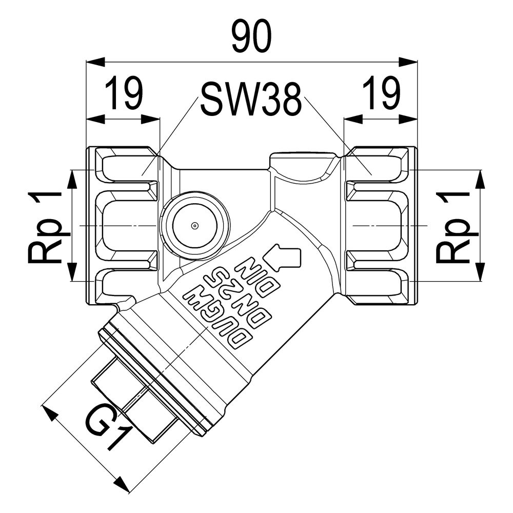 Schlösser Schmutzfänger mit Muffenanschluss, ohne Entleerung, DN 25, 1" IG, D... SCHLOESSER-0010252500001 4044997159200 (Abb. 2)