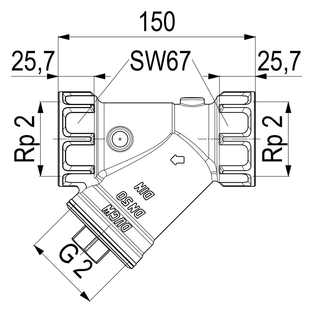 Schlösser Schmutzfänger mit Muffenanschluss, ohne Entleerung, DN 50, 2" IG, D... SCHLOESSER-0010255000001 4044997159231 (Abb. 3)