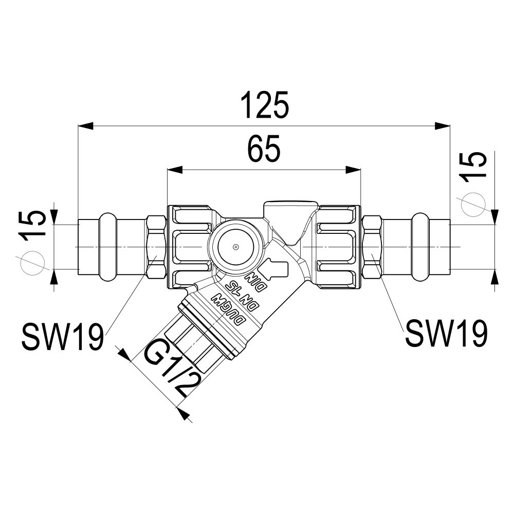 Schlösser Schmutzfänger mit Pressanschluss IG, ohne Entleerung, DN 15, Press-... SCHLOESSER-0010281500001 4044997159248 (Abb. 3)