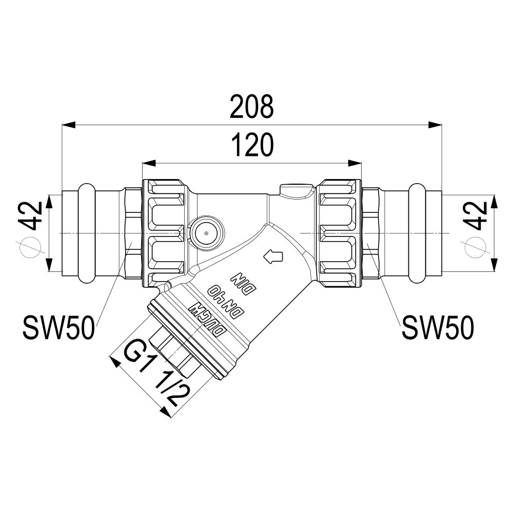 Schlösser Schmutzfänger mit Pressanschluss IG, ohne Entleerung, DN 40, Press-... SCHLOESSER-0010284200001 4044997159293 (Abb. 3)