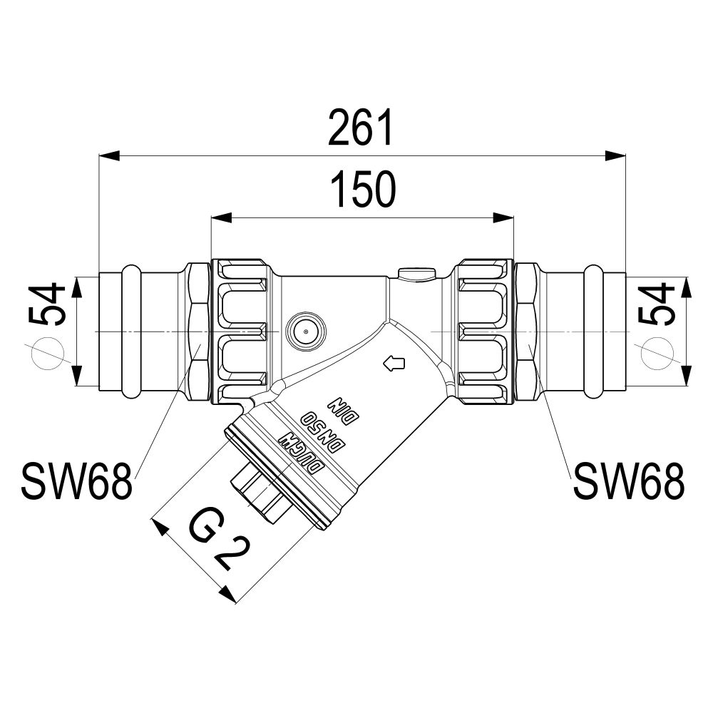 Schlösser Schmutzfänger mit Pressanschluss IG, ohne Entleerung, DN 50, Press-... SCHLOESSER-0010285400001 4044997159309 (Abb. 3)