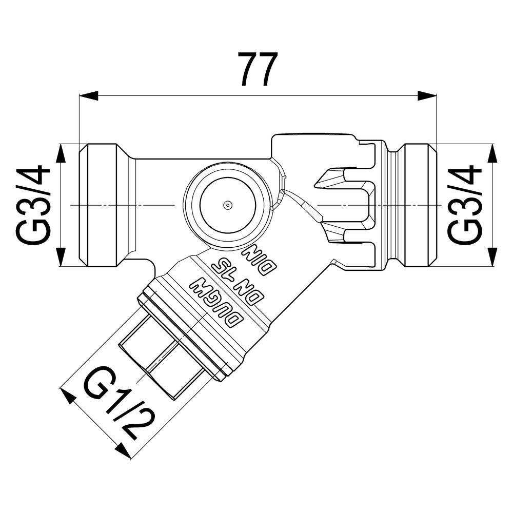 Schlösser Schmutzfänger mit Außengewinde MULTI, ohne Entleerung, DN 15, 3/4" ... SCHLOESSER-0010721500001 4044997159446 (Abb. 3)