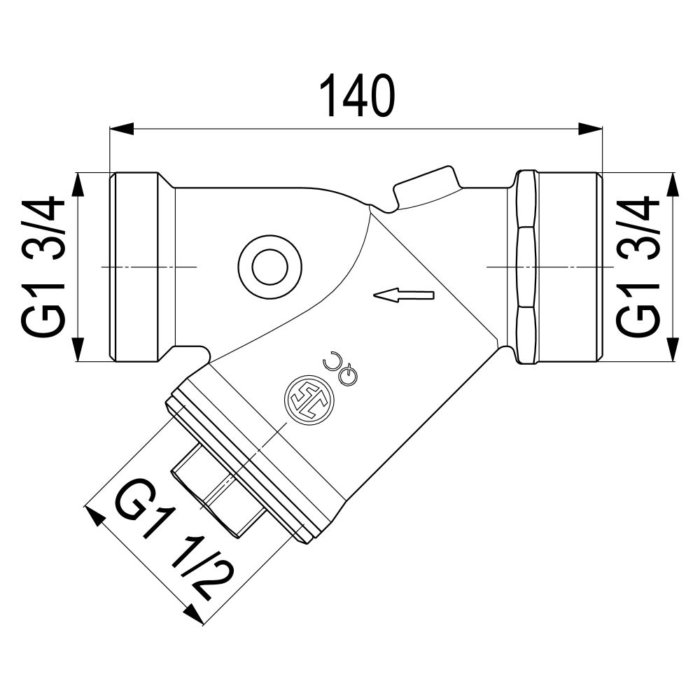 Schlösser Schmutzfänger mit Außengewinde MULTI, ohne Entleerung, DN 40, 1 3/4... SCHLOESSER-0010724000001 4044997159484 (Abb. 3)