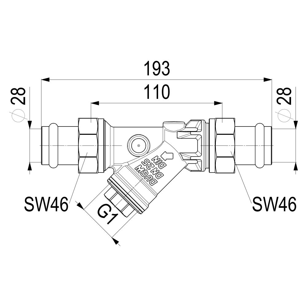 Schlösser Schmutzfänger mit Pressanschluss AG, ohne Entleerung, DN 25, Press-... SCHLOESSER-0010822800001 4044997159538 (Abb. 2)