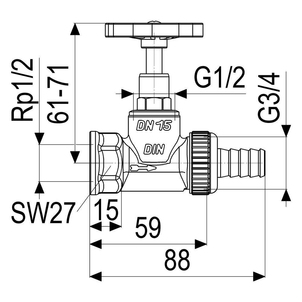 Schlösser Kesselentleerventil, DN 15, Eingang mit 1/2" IG, Ausgang 3/4" mit S... SCHLOESSER-0011201500001 4044997110843 (Abb. 2)