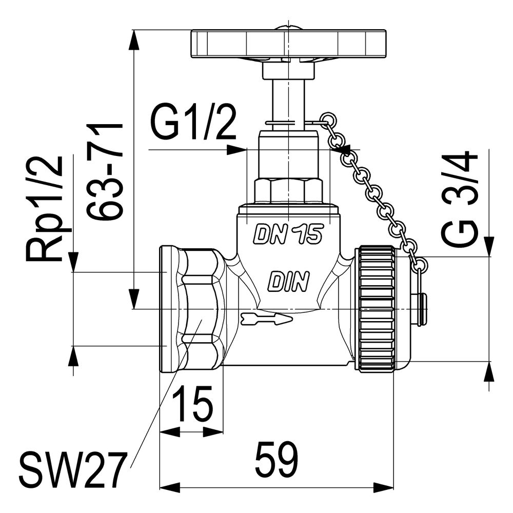 Schlösser Kesselentleerventil, DN 15, Eingang mit 1/2" IG, Ausgang 3/4" mit K... SCHLOESSER-0011301500001 4044997110942 (Abb. 3)