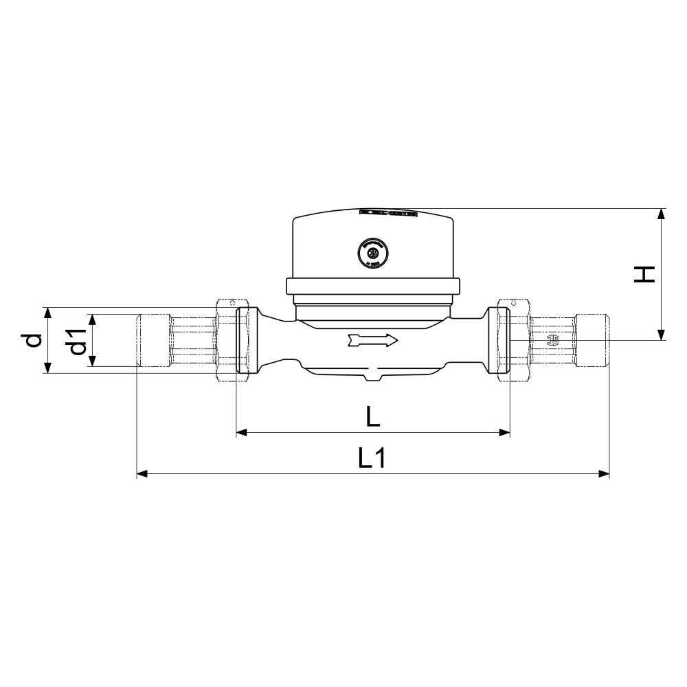 Schlösser Einstrahlzähler Bauart ETW-I10, Impuls 10L, bis 90 Grad C, Dauerdur... SCHLOESSER-00125T0802001 4044997241639 (Abb. 2)