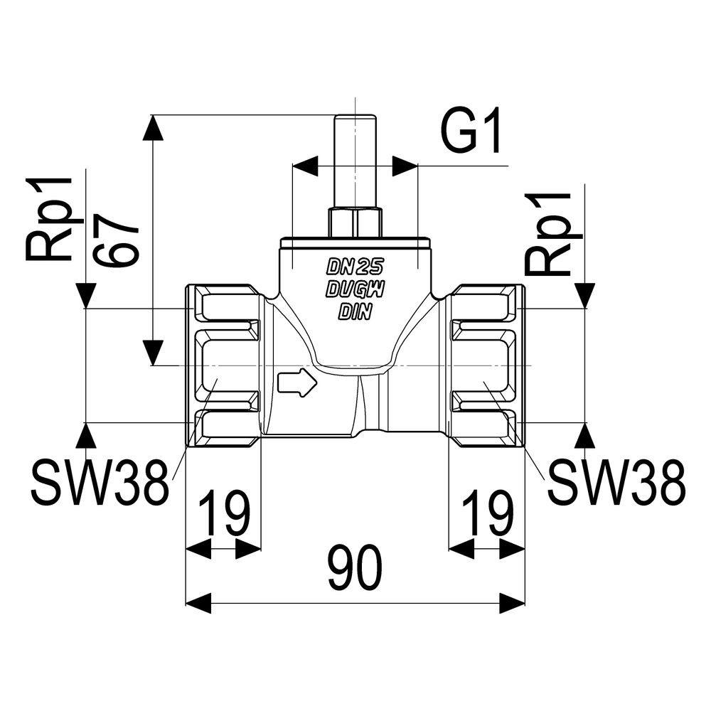 Schlösser Rückschlagventil mit Geradsitz und Muffenanschluss, DN 25, 1" IG... SCHLOESSER-0012052500001 4044997111208 (Abb. 2)