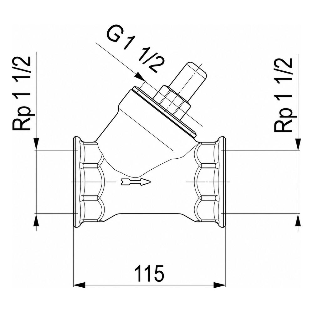 Schlösser Rückschlagventil mit Schrägsitz und Muffenanschluss, DN 40, 1 1/2" ... SCHLOESSER-0012104000001 4044997170526 (Abb. 2)
